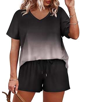 Amazon.com: CARCOS Plus Size 2 Piece Outfits for Women Tie