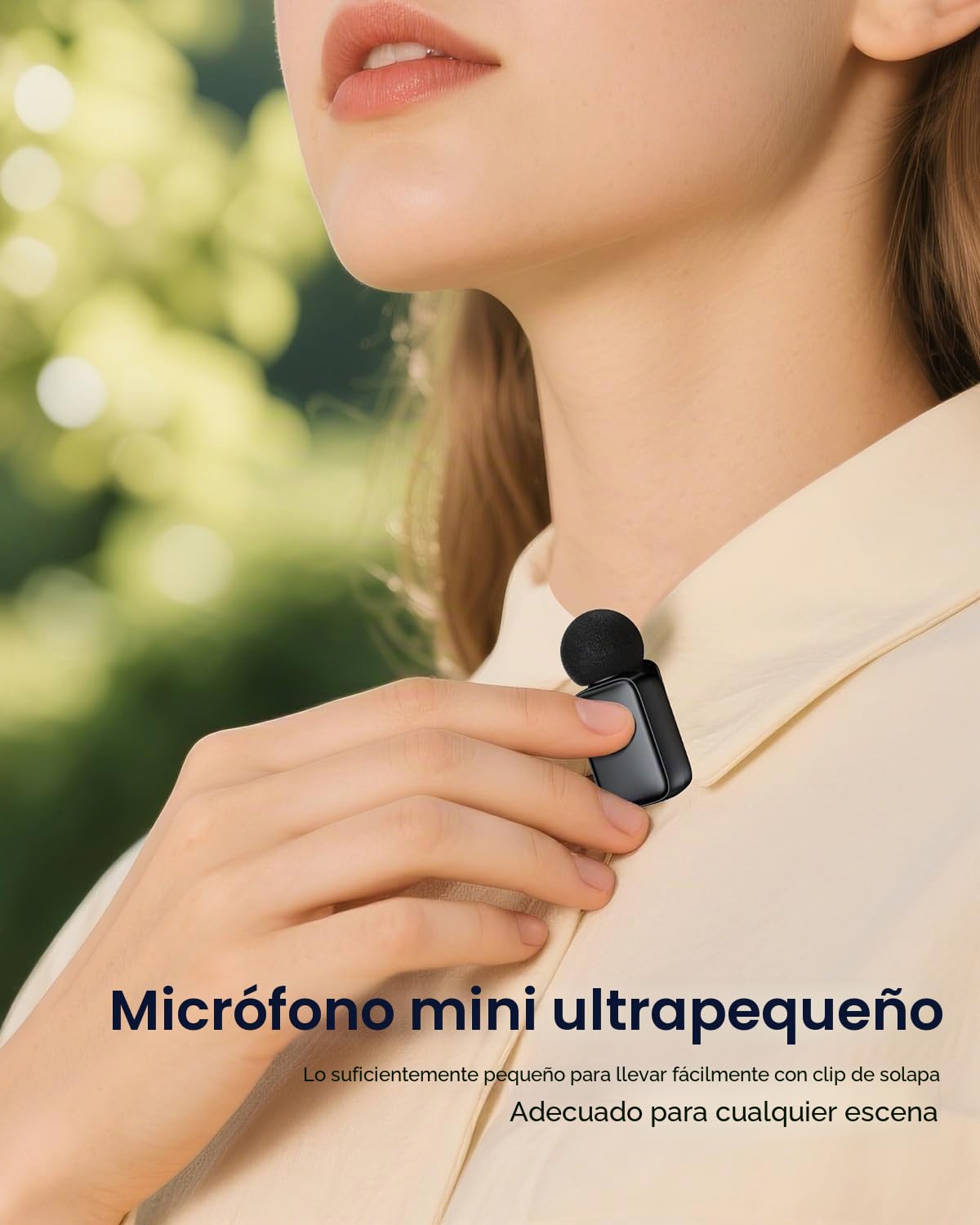 Mini Micrófono Inalambrico Solapa para Teléfono iPhone/Android, Microfone Lapela con Reducción de Ruido para grabación de vídeo, Streaming, Vlogging, Youtube, Tiktok