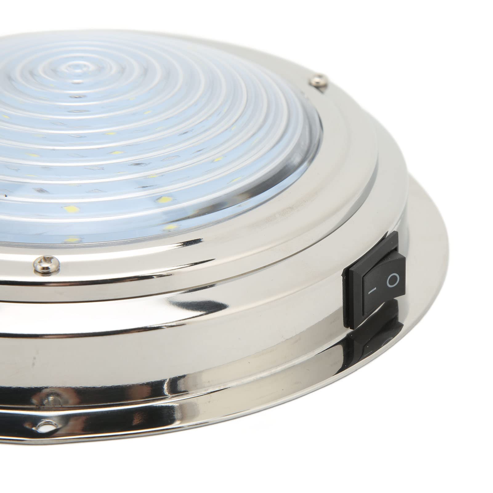 Akozon Plafonnier LED pour Yacht, Lumière de Courtoisie à DEL pour Bateau de 6,5 Po 12VDC 18 Perles de Lampe à LED en Acier Inoxydable 316 pour RV Salle de Bain Couloir