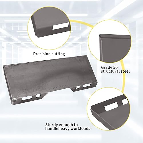 Miniatura 5 de ECOTRIC Placa de montaje para minicargadora de 12 pulgada, 5 unidades, placa de carga de fijación rápida compatible con Bobcat Kubota