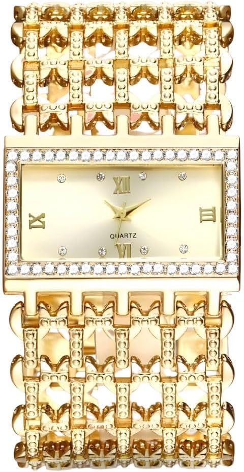 Relógio Feminino Cravejado "Pure Glam" – Luxo, Elegância e Brilho – Aço Inoxidável – Quartzo – Dourado Relógio Feminino Cravejado "Pure Glam" – Luxo, Elegância e Brilho – Aço Inoxidável – Quartzo – Dourado
