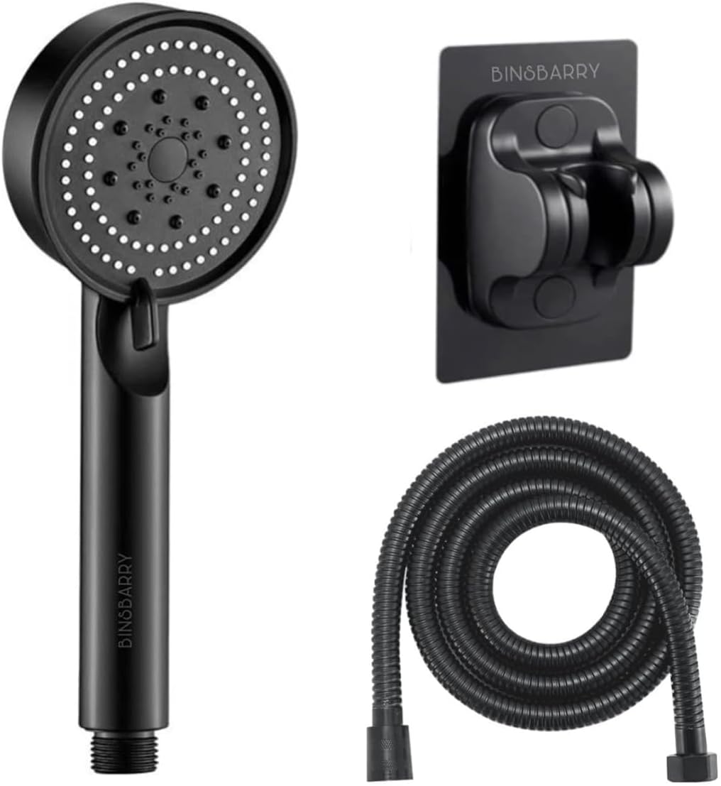 BINSBARRY Handheld Shower Head For Bathroom, High-Pressure Water Flow,5 IN 1 multi-functional Shower Head,5 Different Spray Modes Handheld Shower for Bathroom (1.5Mtr Hose Pipe And Shower Stand)