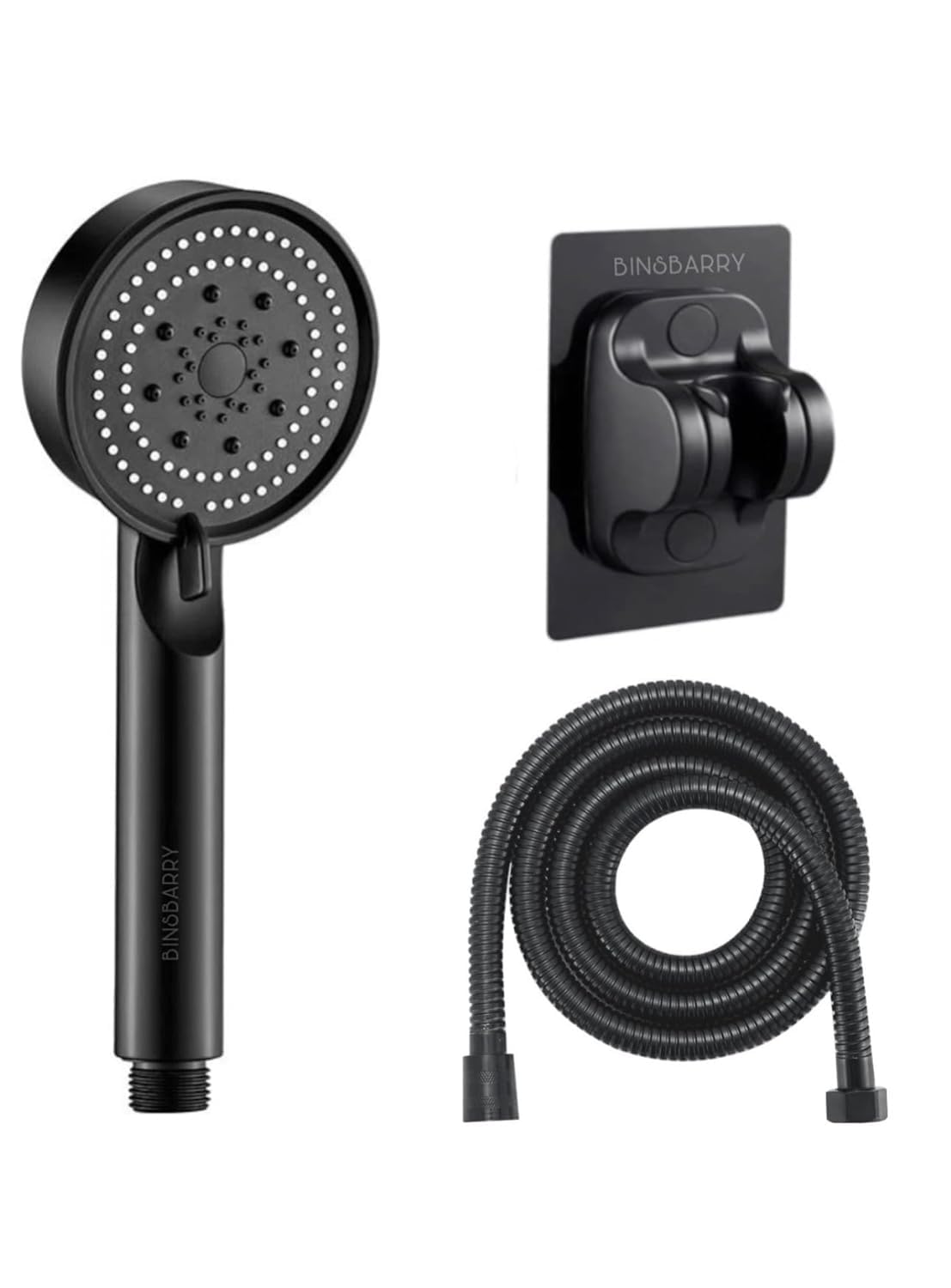 BINSBARRY Handheld Shower Head For Bathroom, High-Pressure Water Flow,5 IN 1 multi-functional Shower Head,5 Different Spray Modes Handheld Shower for Bathroom (1.5Mtr Hose Pipe And Shower Stand)