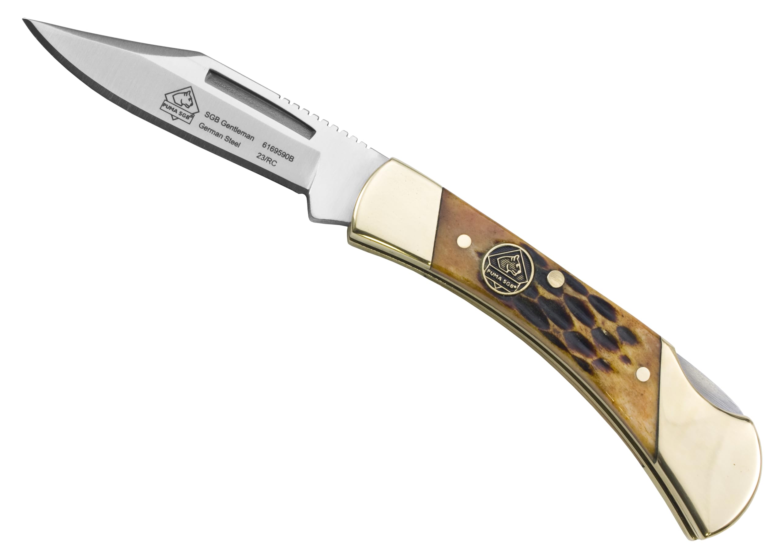 Puma SGB Gentleman Brown Jigged Bone Folding Pocket Knife