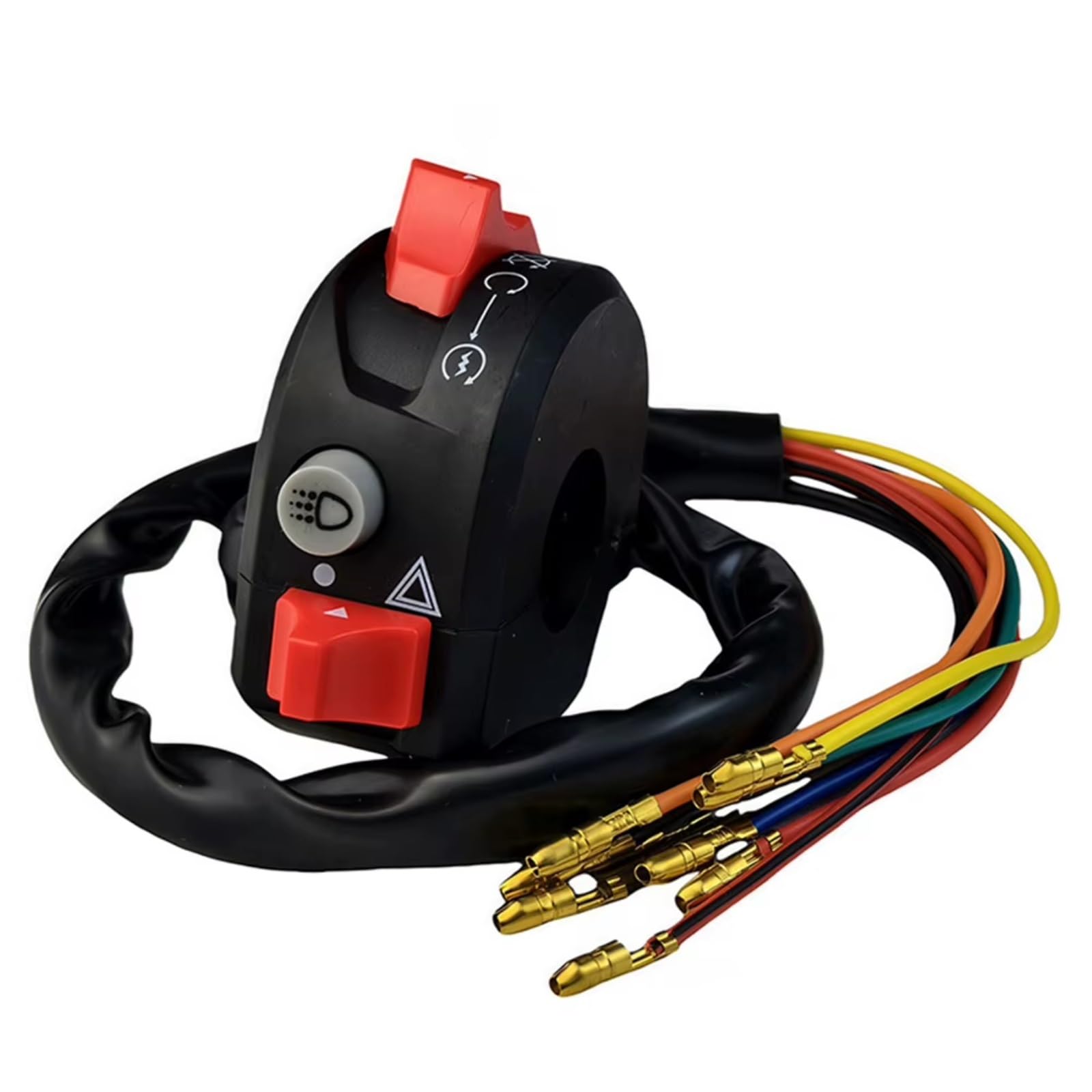 Interruptor señal moto Mando De Interruptores Para Manillar De Motocicleta Conjunto Universal Para El Lado Derecho Con Claxon Arranque/parada Del Motor E Intermitentes