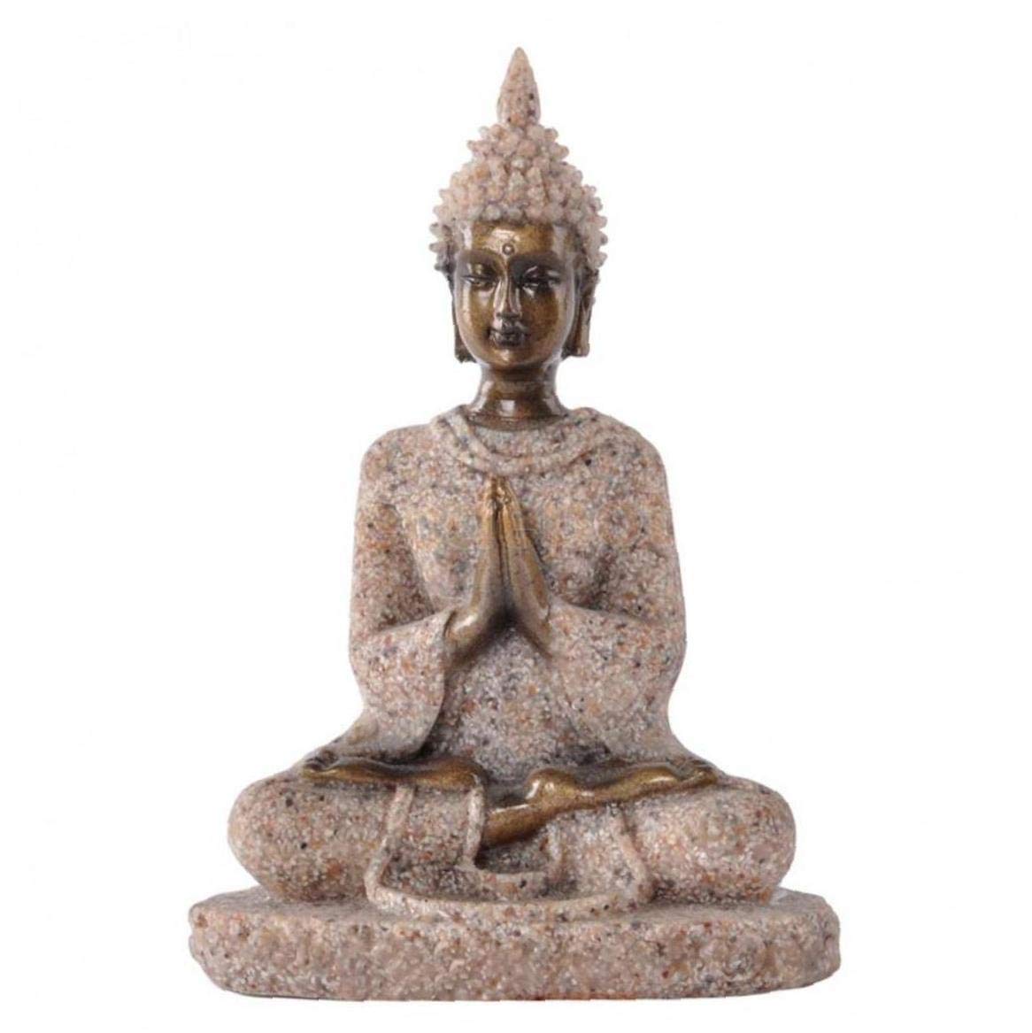 Angoter The Hue Sandstone Meditation Buddha Statue Sculpture Handmade Figurine Meditation Miniatures Ornament Statue Home Decor