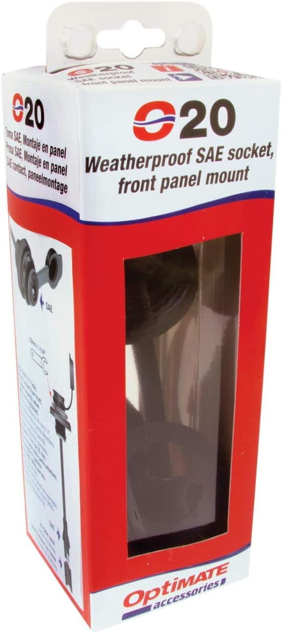 Tecmate Optimate Cable O-20, Weatherproof SAE Socket, Front Panel Mount