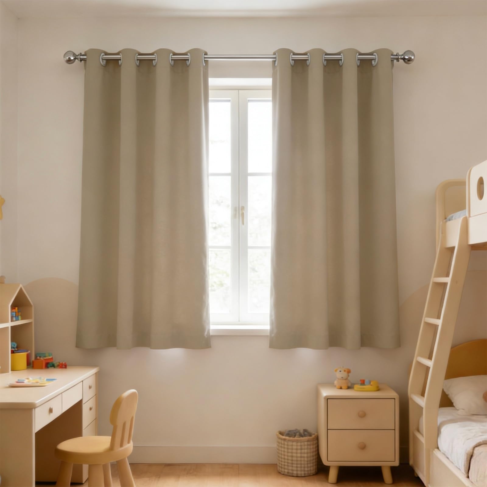 Rideaux opaques anti chaleur 60x130cm isolant thermique beige