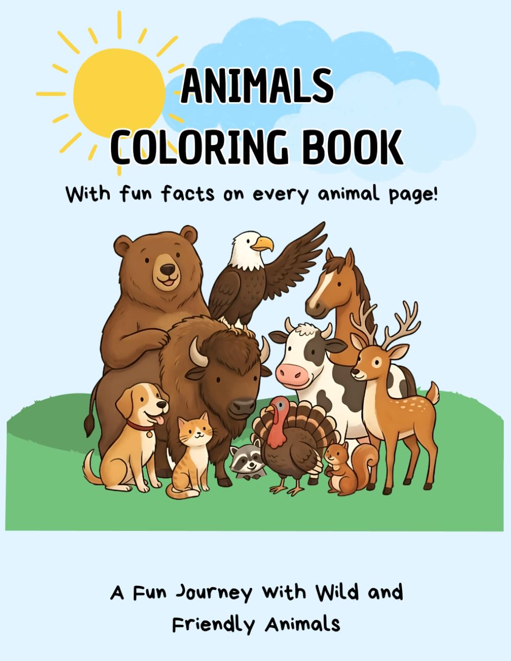 Animali da Colorare: Libro illustrato in lingua inglese