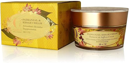 Ohria Ayurveda Paimanjal Kesar Cream 50g | Turmeric, Saffron &amp; Sandalwood | Revitalizing &amp; Nourishing Moisturizer | Bright...