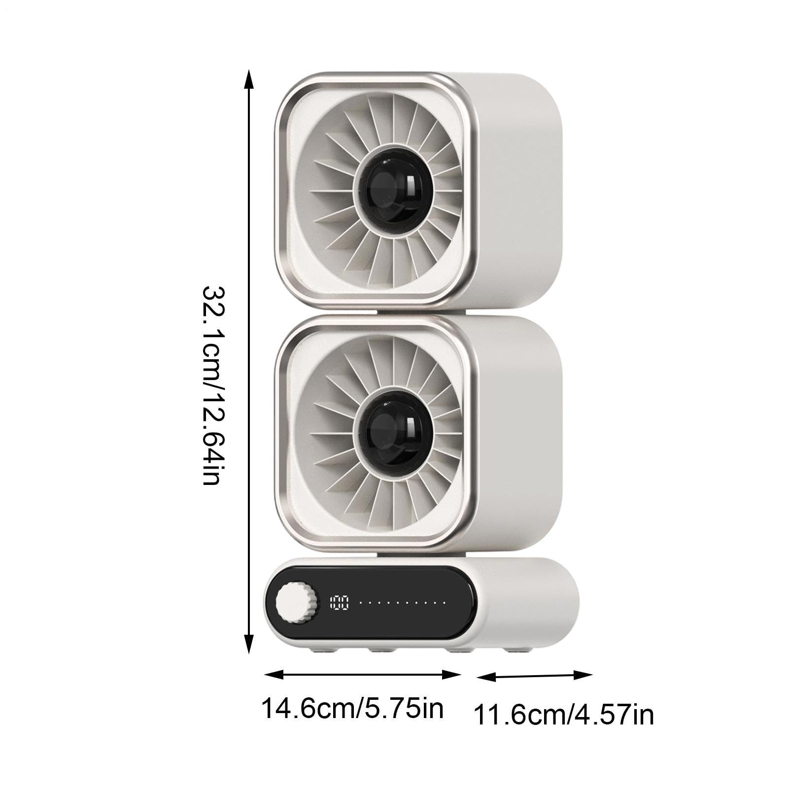 Ventilatore da scrivania silenzioso - 100 Velocità Doppia Testa Auto Oscillante,Ventilatore Da Scrivania Silenzioso E Ricaricabile - Per Casa Camera Da Soggiorno Appartamento Dormitorio Aula Scuola Uf