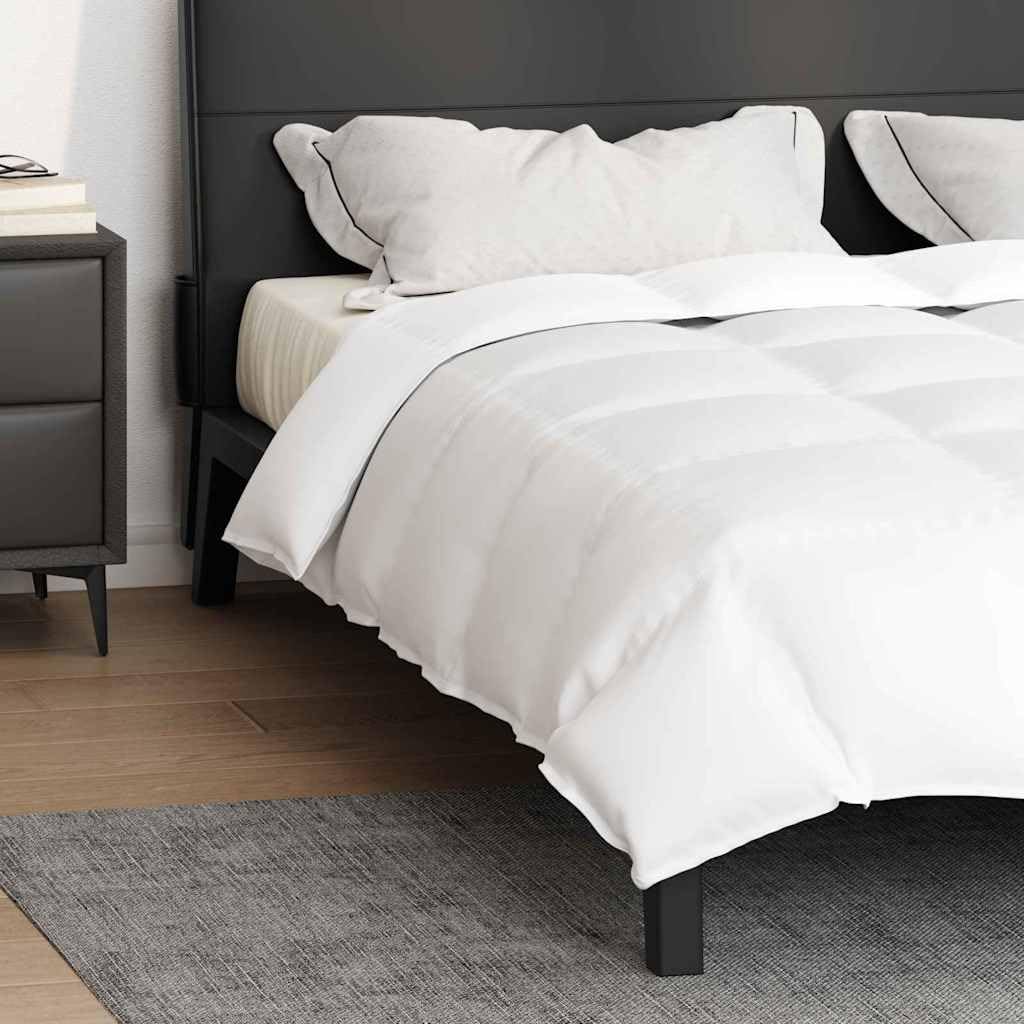 Edredón de verano blanco 200 x 200 cm, relleno de plumas, algodón transpirable, ligero, regula la temperatura, para dormitorio, manta para todo el año