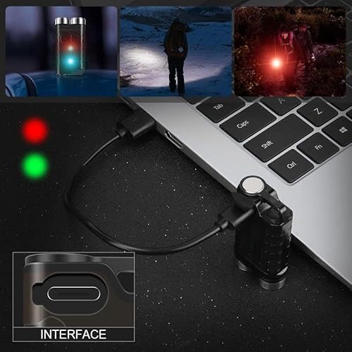 Rumilk Magnetic Mini Keychain Flashlight, V3 Rechargeable Keychain Flashlight Small Powerful Edc Flashlight Ipx65 Waterproof, 900Lm Rechargeable Mini Pocket Led Keychain Flash Light (Black) #TOP5