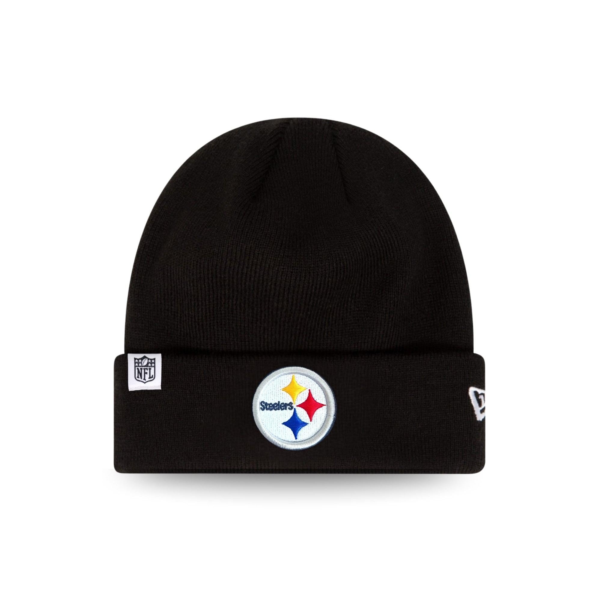 New Era Pittsburgh Steelers Loop Label Knit Beanie NFL Cap Black