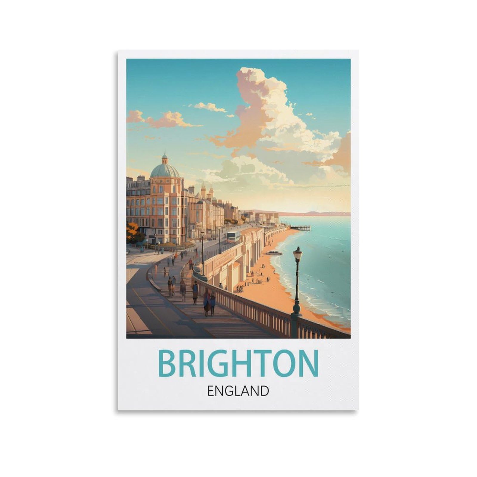 EZMLFA Diamond Painting Kits for Adults,Brighton England 5D Diamond Painting Kit for Adults Beginners, DIY Full Round Drill Gem Art Kits for Home 50x60cm