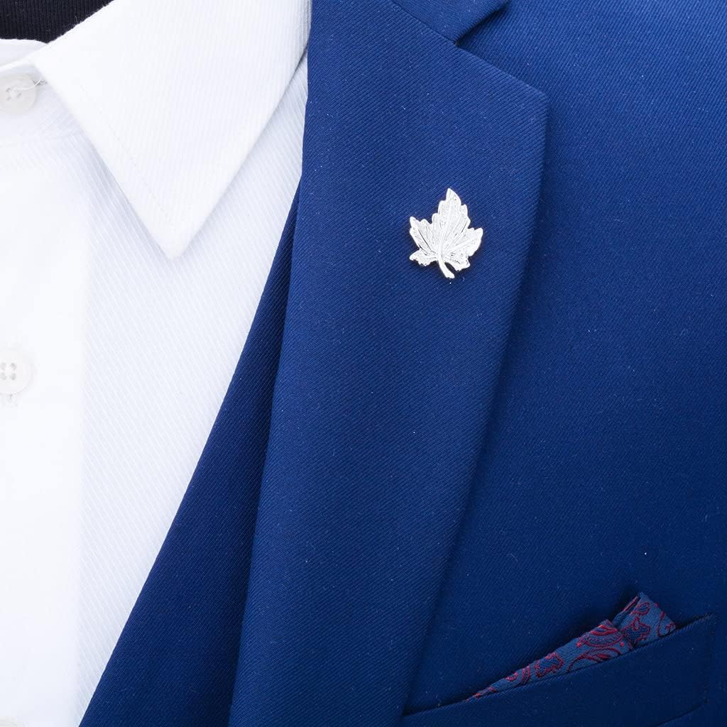 Elegant Lapel Pin Badges Maple Leaf Breastpin Collar Pin, Brooch Buttons Pins For Men Boys