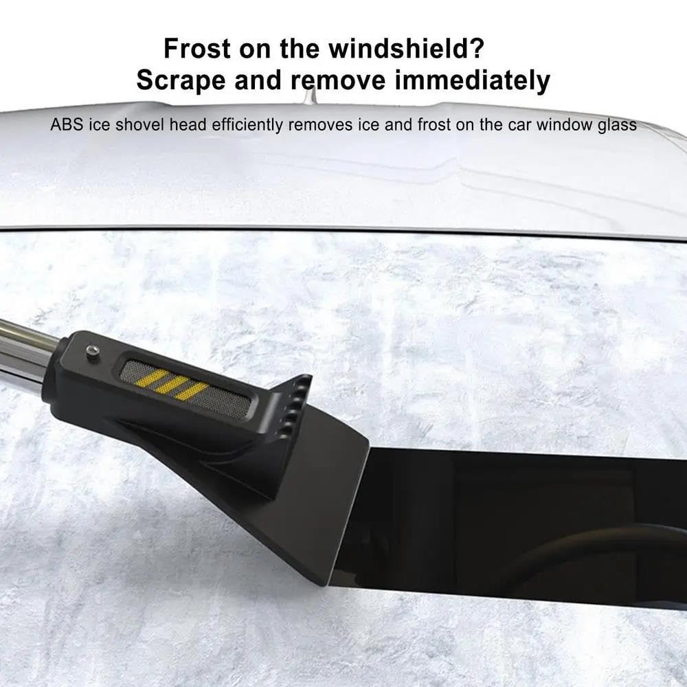 Auto-Eiskratzer Auto-Schneeschaber Und Bürste Ausziehbarer Windschutzscheiben-Eiskratzer Mit 360 Rotierender Bürste Autopflegeprodukte Für Entfernen Von Schnee Eiskratzer Auto mit Besen