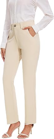 KICZOY Womens Dress Pants Business Straight Leg Stretch Slacks Wear to Work 2026 Casual Office Suitpants
