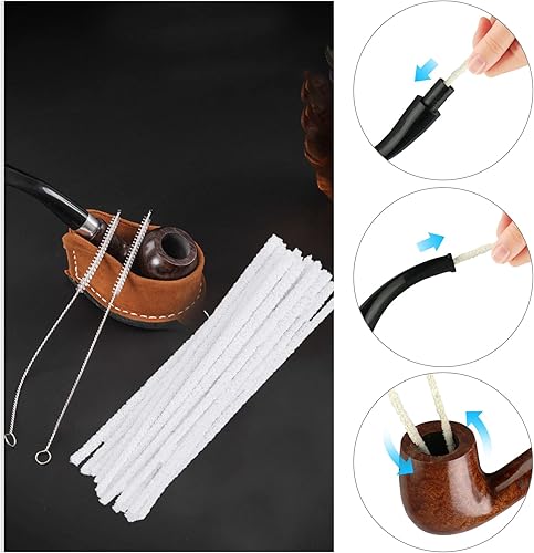 Miniatura 5 de Juego de herramientas de limpieza de pipas para fumar pipa, 100 limpiadores de pipas de cerdas, 1 herramienta de escariador de tuberías 3 en 1, 1