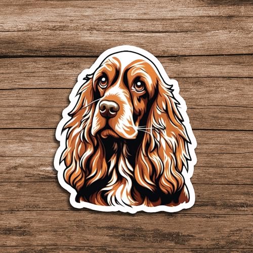 Image of Cocker Spaniel Dog Sticker Cute Cocker Spaniel Vinyl Decal Waterproof Dog Lover Sticker for Laptop Water Bottle Car Window Notebook Pet Lover Puppy Gift