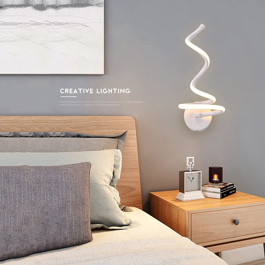 Lampa ścienna LED, spiralna, nowoczesna, kolorowa lampa ścienna z możliwością przyciemniania, 25 W, lampka nocna, oświetlenie wewnętrzne, do salonu, sypialni, korytarza,