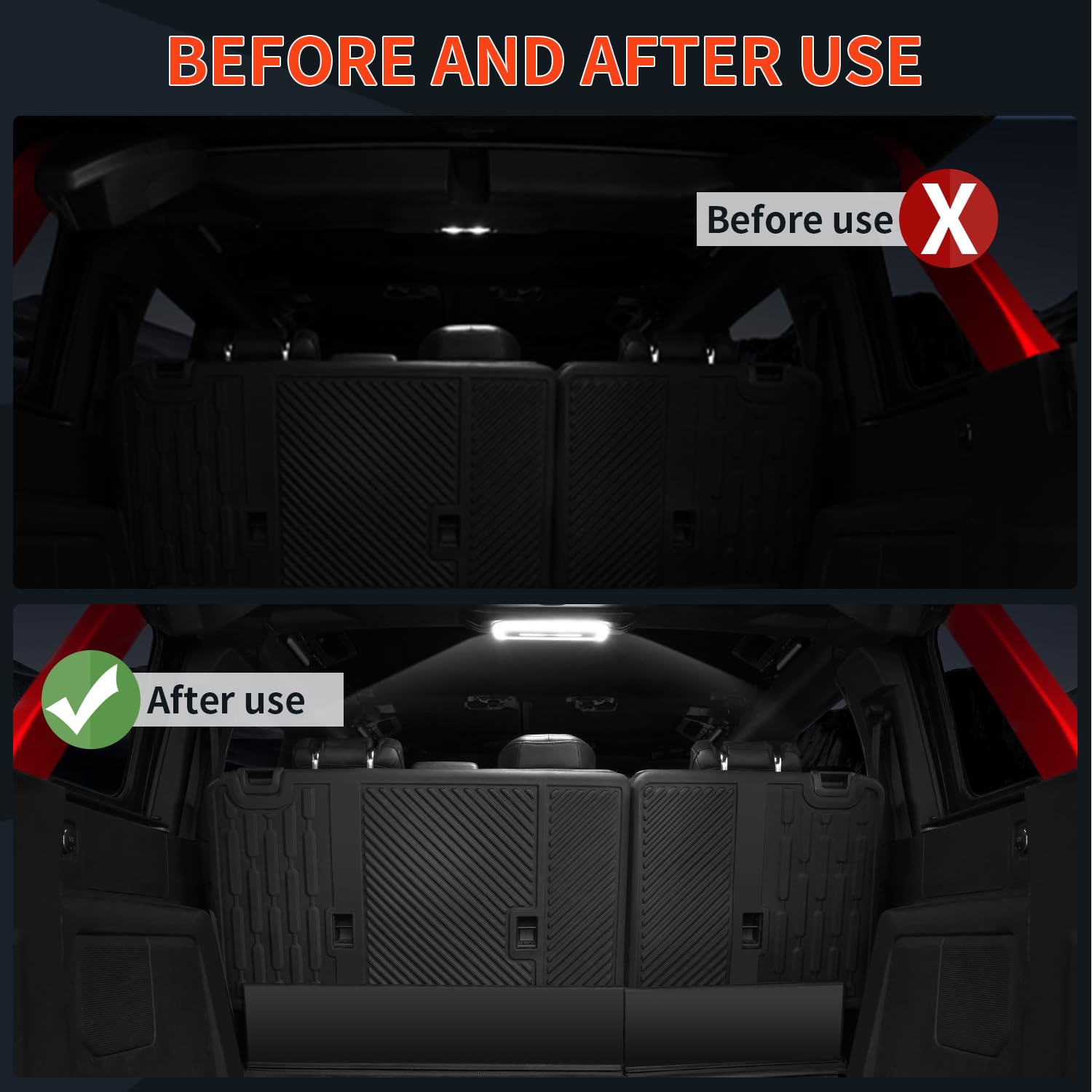 Luces traseras de techo compatibles con Ford Bronco 2021-2025, interruptor táctil LED para área de carga de techo de maletero, interruptor original de 4 puertas (no para modelos de 2 puertas)