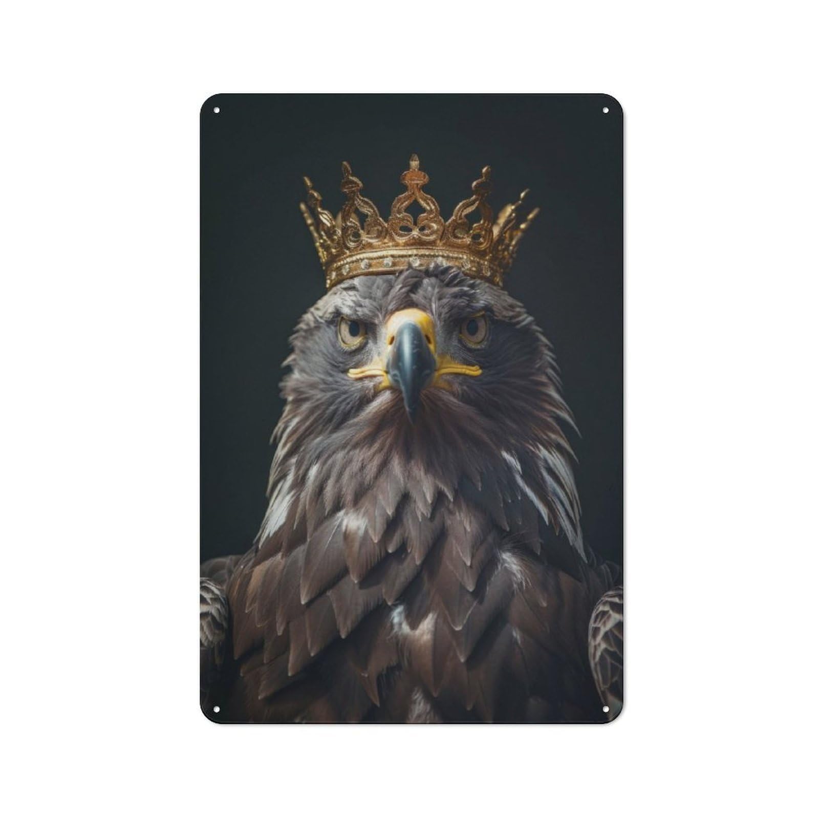 Junmoney Eagle Bird King Metal Sign 30X20cm With For Pub Or Café, Retro Decor, For Cooler-Month Interiors With Retro Character