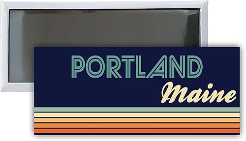 Portland Maine Souvenir - Imán rectangular para nevera, 4.75 x 2 pulgadas, diseño retro