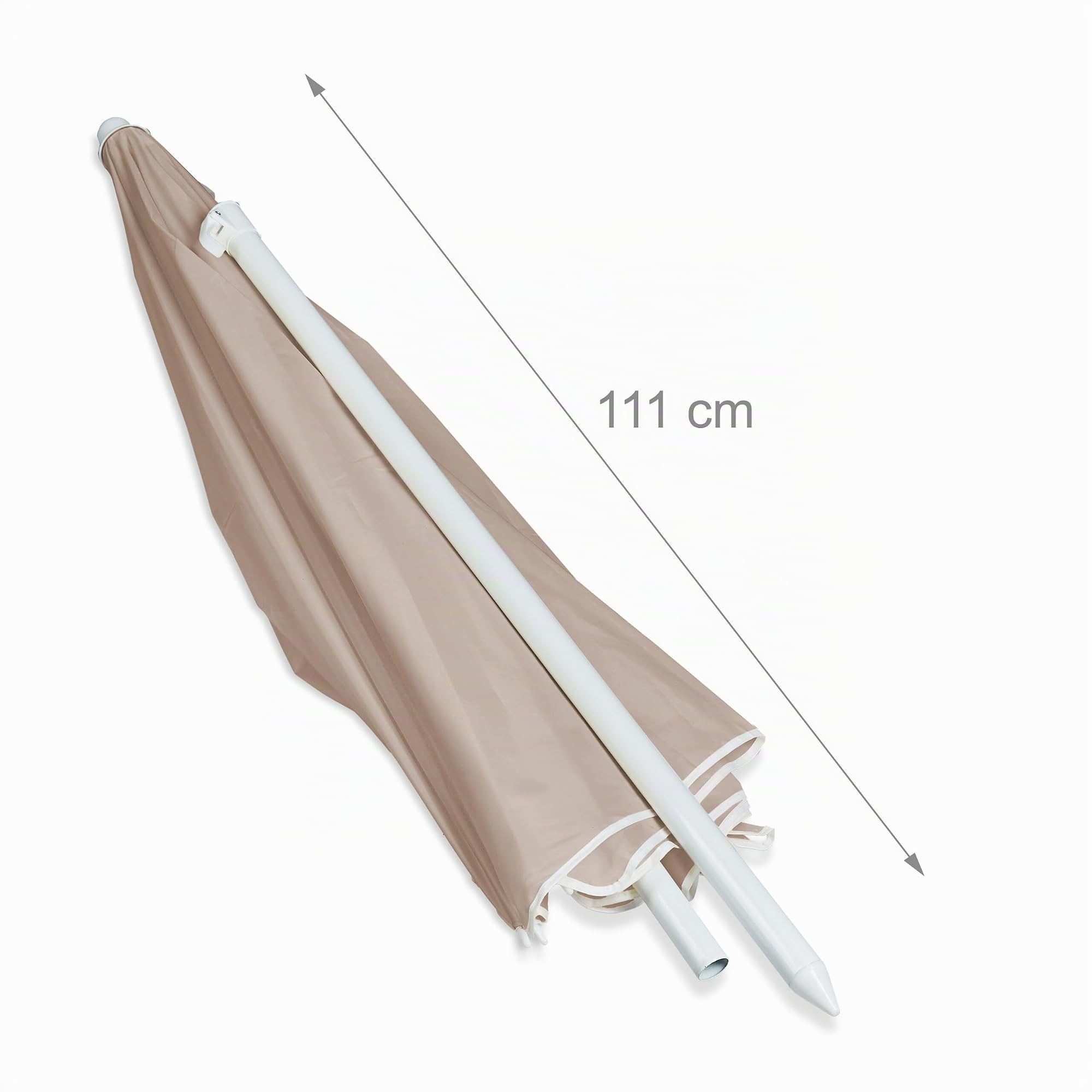 Relaxdays Parasol Ø 180 cm réglable en Hauteur inclinable Parasol de Balcon Rond Polyester Acier Parasol de Plage Beige