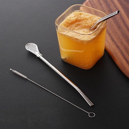 Miniatura 3 de Cuchara de filtro de paja reutilizable de acero inoxidable 304, cuchara para yerba mate, colador de té de hojas sueltas, adecuado para cafeterías,