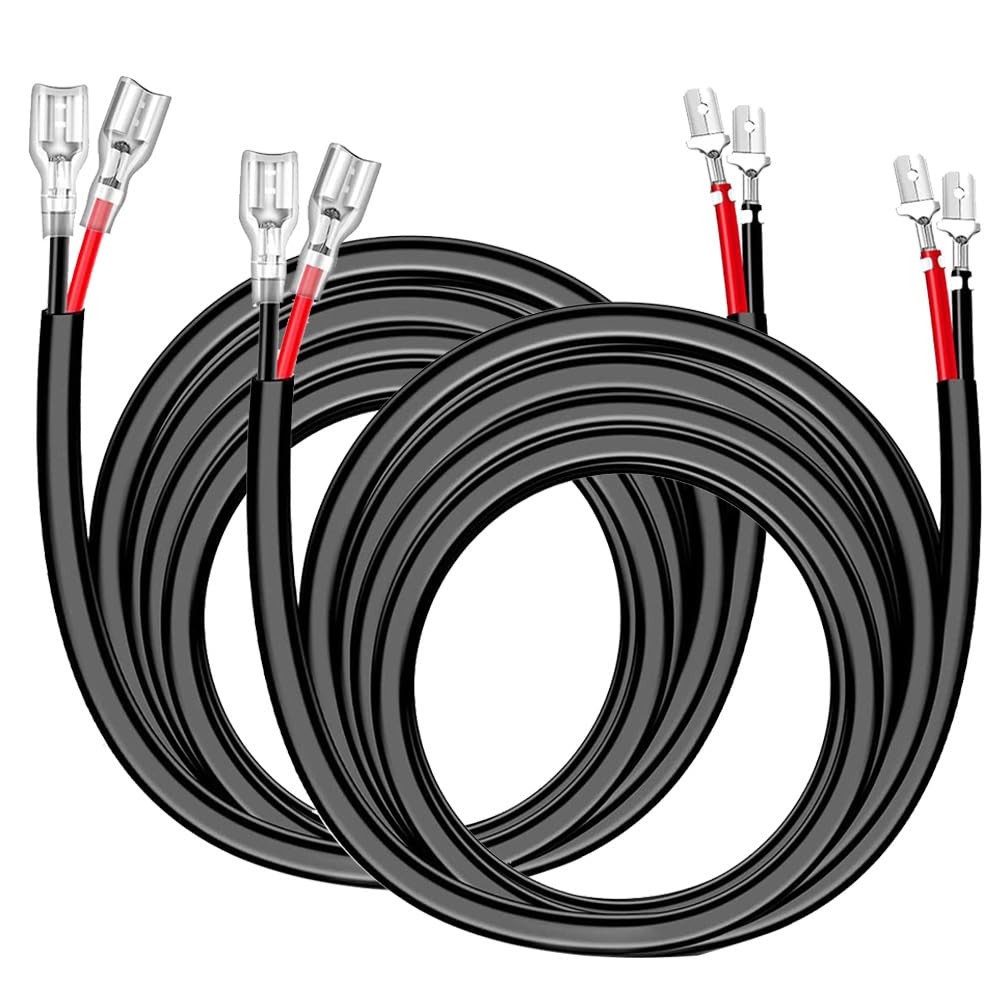 Gebildet 2PCS 16AWG 3Meter Wiring Harness Extension Cords Kit 12-24V/15A for LED Work Light Bar Led Pods Off Road Lights Driving Fog Light Boat Lighting