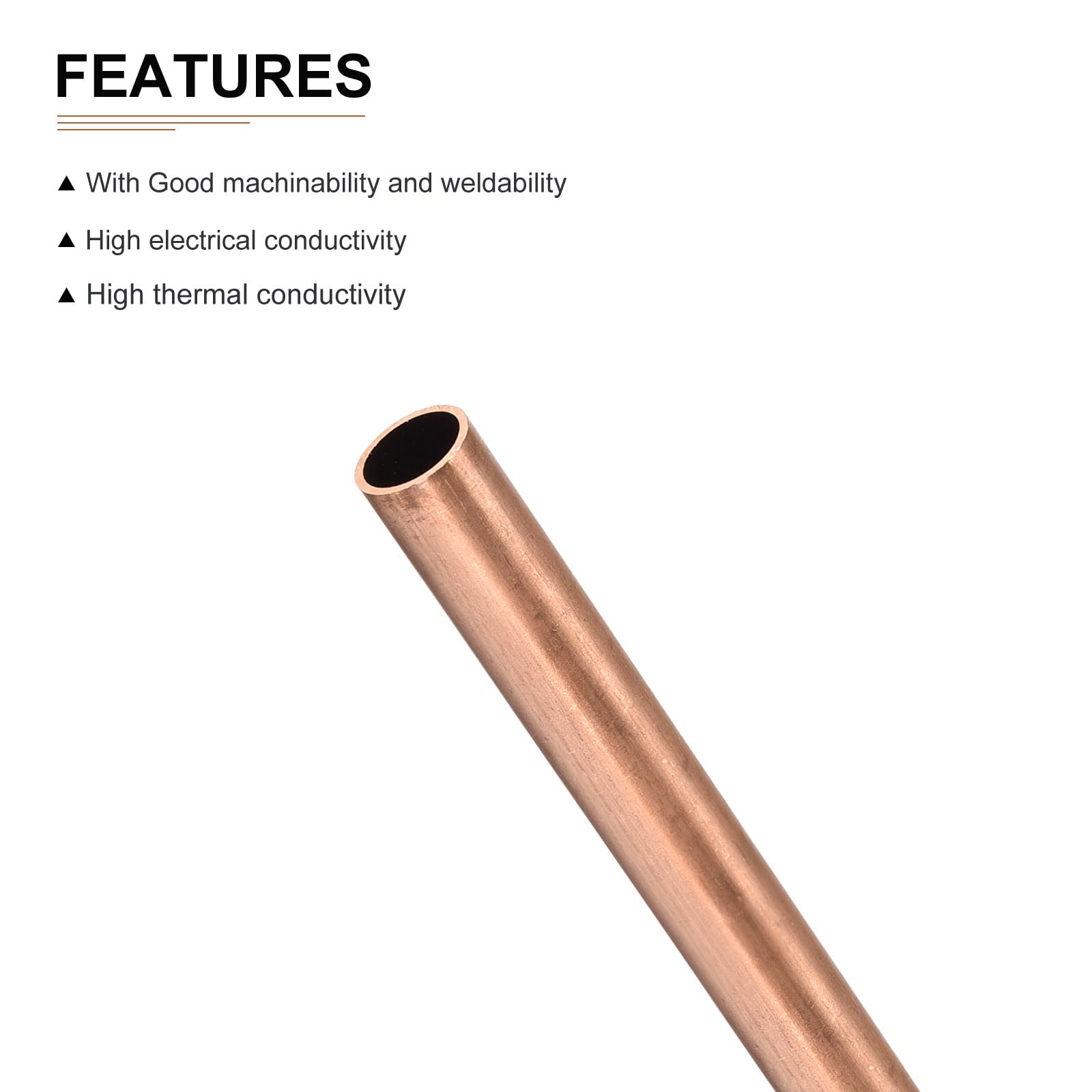 DTGN 8mm x 0.2mm x 300mm(ODxWall TXL) Copper Tube - 4Pack - Good for Machinery Equipment DIY Decorative Frame - Round Metal Tubing - Image 3