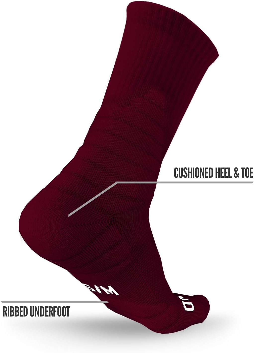 NXTRND 3 Pairs Compression Sports Crew Socks for Men, Cushion Athletic Socks, Basketball, Football and Running - Image 4