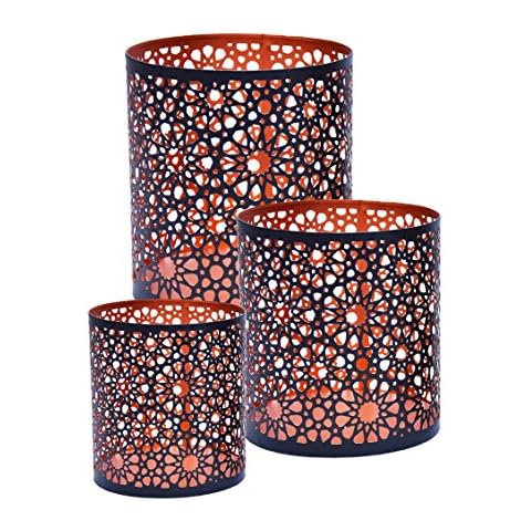 Farol portavelas Oriental de Metal - Adiba 3 Piezas Cover