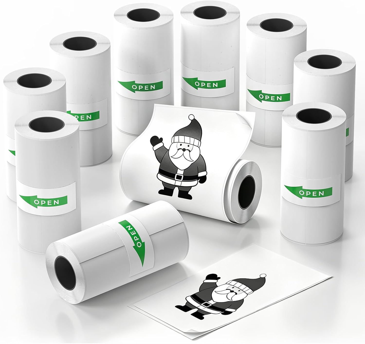 BPS/BPA Free Thermal Holographic Paper Rolls – 10Pack 360 Total Make, Refill Inkless Printer Paper for AI Voice-Powered Sticker Maker, Mess-Free