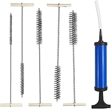 6 Pieces Drill Hole Brush, 5 Stainless Steel Hole Brushes Set Stainless Steel Small Brush for Cleaning with Cleaning Brush Pipe Cleaner Brush for Efficient Borehole Cleaning (8/12/16/20/25 mm)