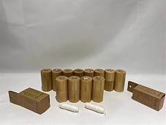 12PCS Biodegradable Bamboo Charcoal Dental Floss with Refillable Bamboo Container Free Refill Natural Candle Wax 30M x 12