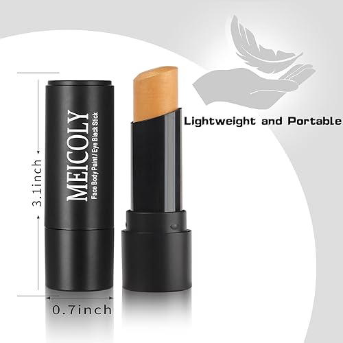 Miniatura 5 de MEICOLY Palo negro Gold Eye, ojos amarillos, pintura facial mezclable, pintura de ojos, pintura facial deportiva crema para béisbol, softbol,