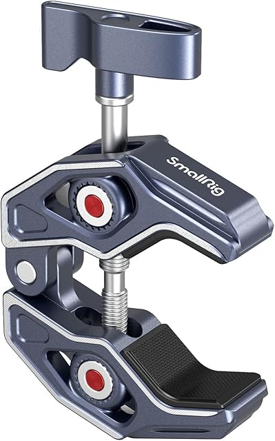 SMALLRIG Super Clamp, Crab-Shaped Clamp with 1/4"-20, 3/8"-16 Threaded Holes, Payload 7.7lbs/3.5kg, for Most Photographic Accessories - 3755
