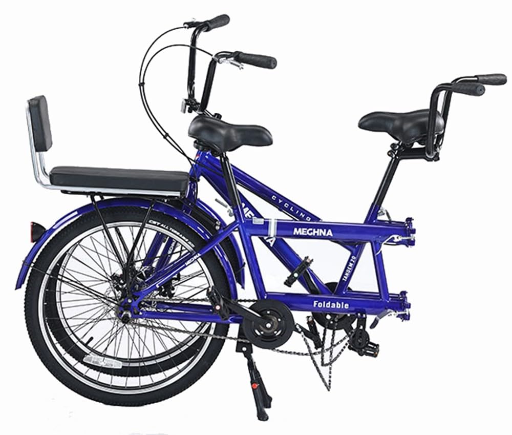 Klappbare Tandemfahrräder Beach Cruiser Fahrrad Für Erwachsene, Tandemfahrrad Mit 24 Zoll Rädern, Verstellbares Tandemfahrrad Cruiser Fahrrad A,24in