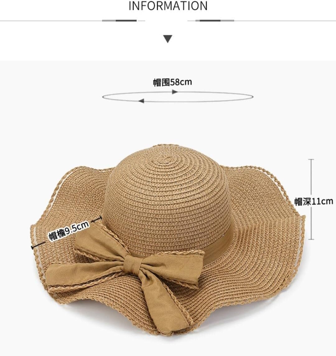 Cappello di Paglia， Cappello di Paglia da Donna, Cappello di Paglia da Donna alla Moda, con Fiocco, Tesa Larga, Parasole, Cappello di Paglia Estivo da Spiaggia for Vacanze all'aperto(Roze)