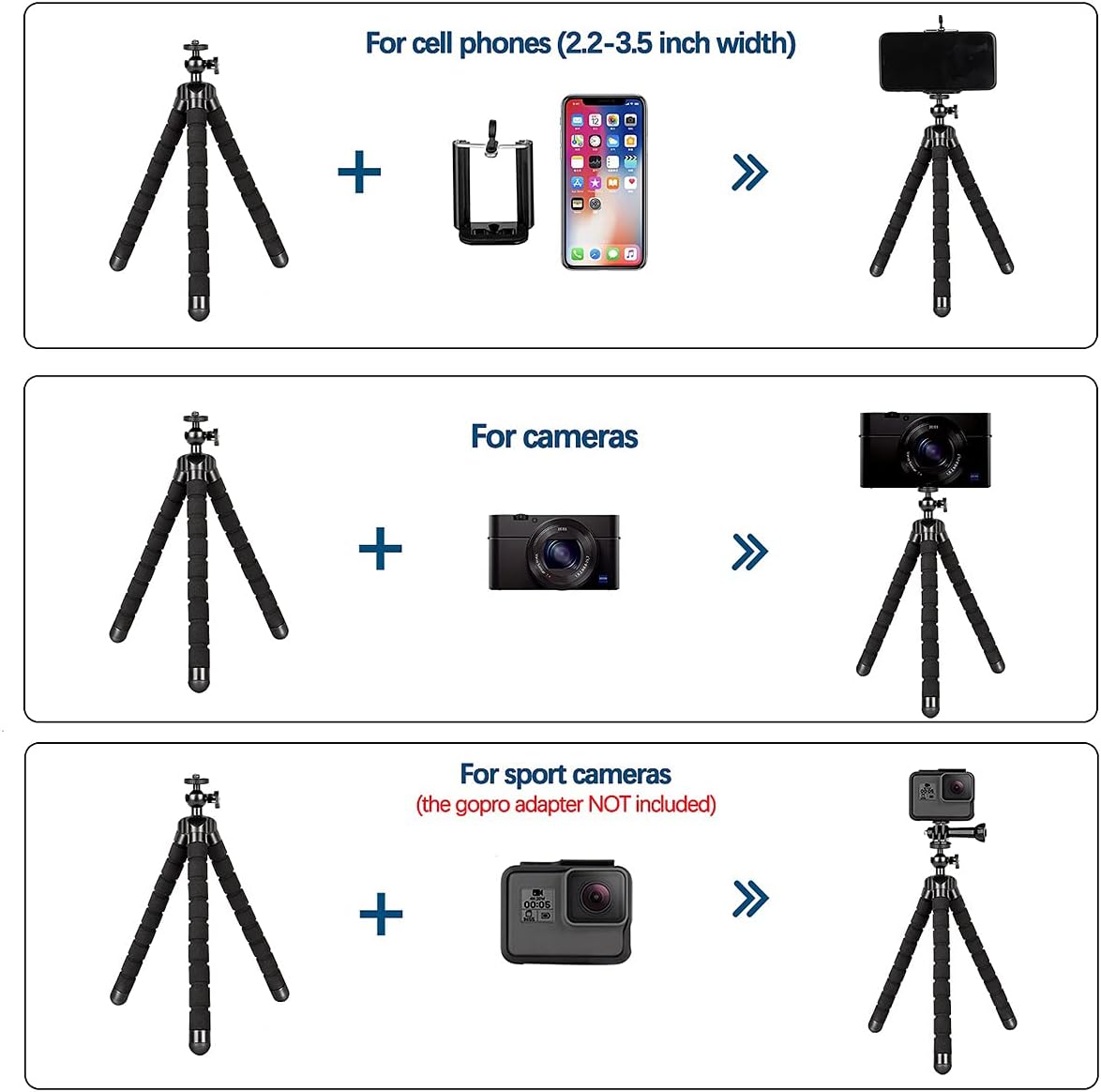 Phone Tripod, Portable Flexible Tripod with Remote for iPhone 14 13 12 11 Pro Max XS XR X Android Camera Webcam Mini Travel Tripod Stand iPhone Holder for Video Recording Vlogging Selfies