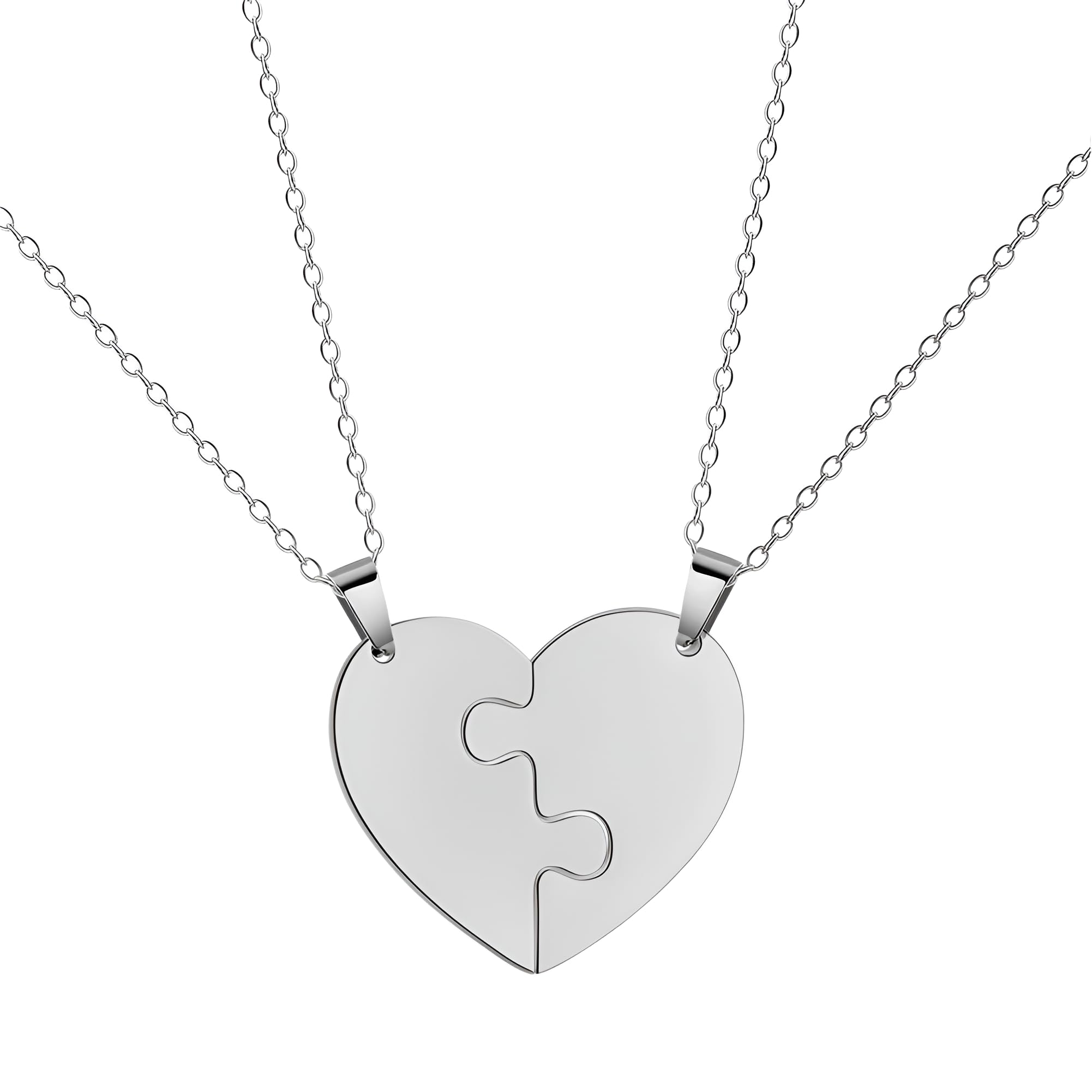 Collier puzzle millénaire en argent pour couples et amitiés durables