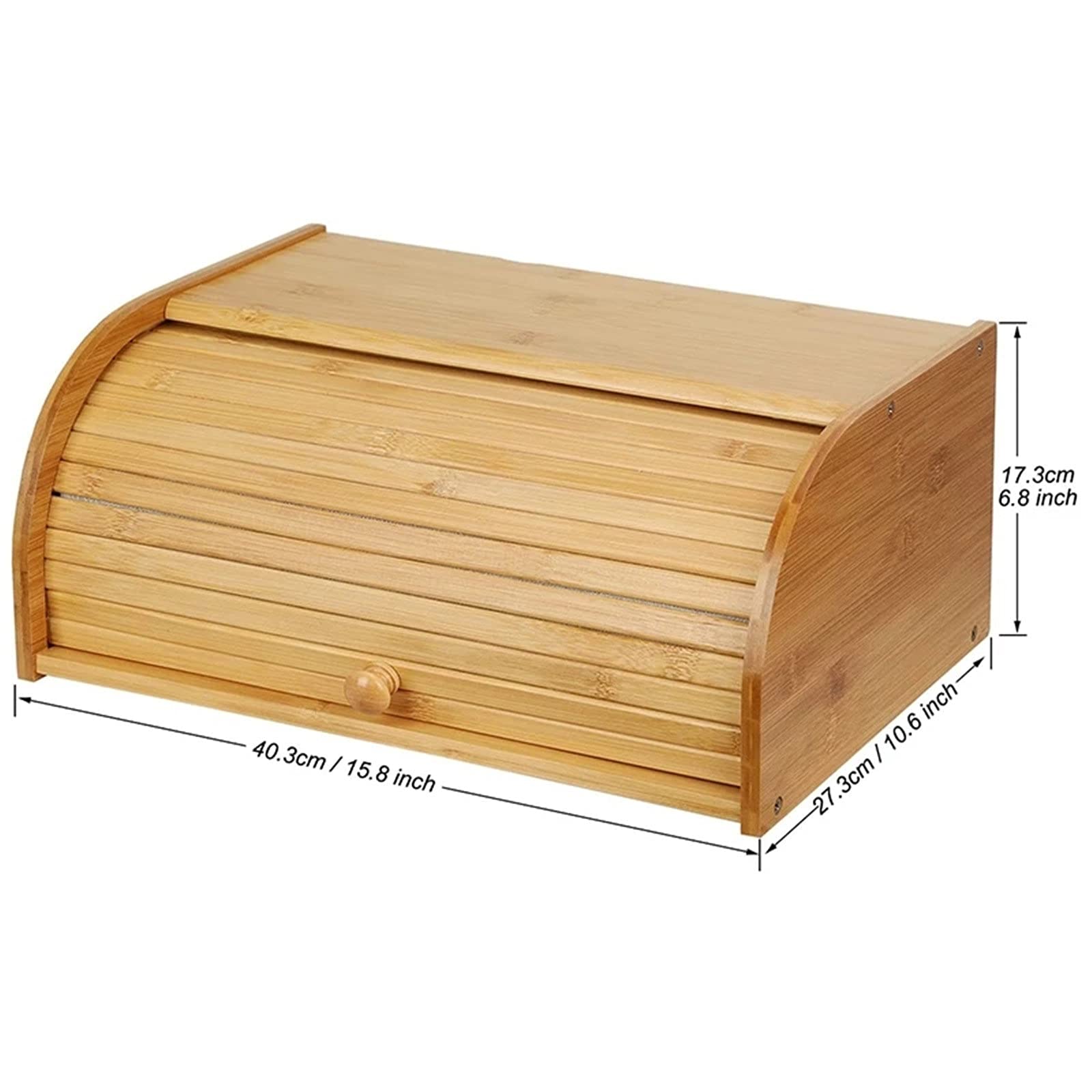 木製ロールトップブレッドボックス　パンケース　白木　保存ケース美品 Amazon.co.jp: パン保存ケース 天然木製のブレッドボックス竹ロール