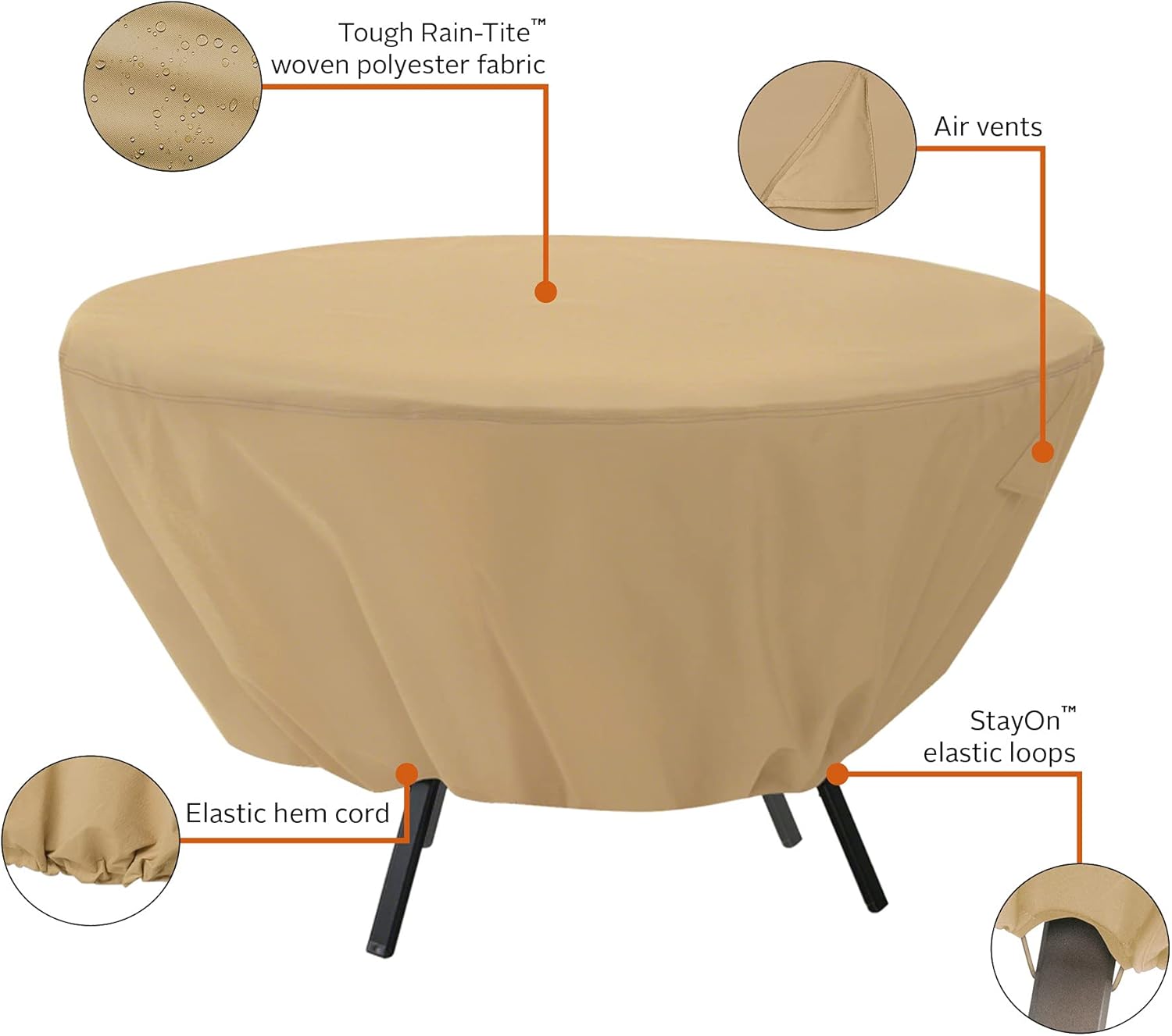 Classic Accessories Terrazzo Round Patio Table Cover, Retail : Patio Furniture Covers : Patio, Lawn & Garden