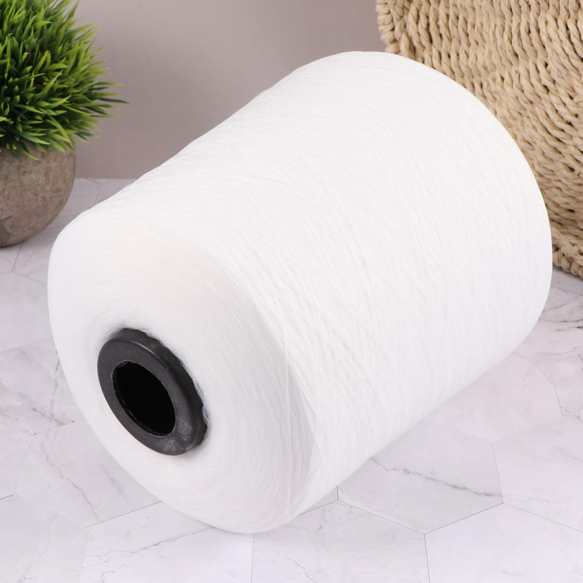 PRETYZOOM Hilo de Coser Blanco 150d Máquina, 2 Rollos Resistentes y Flexibles para Uso en Hogar y Confección de Ropa