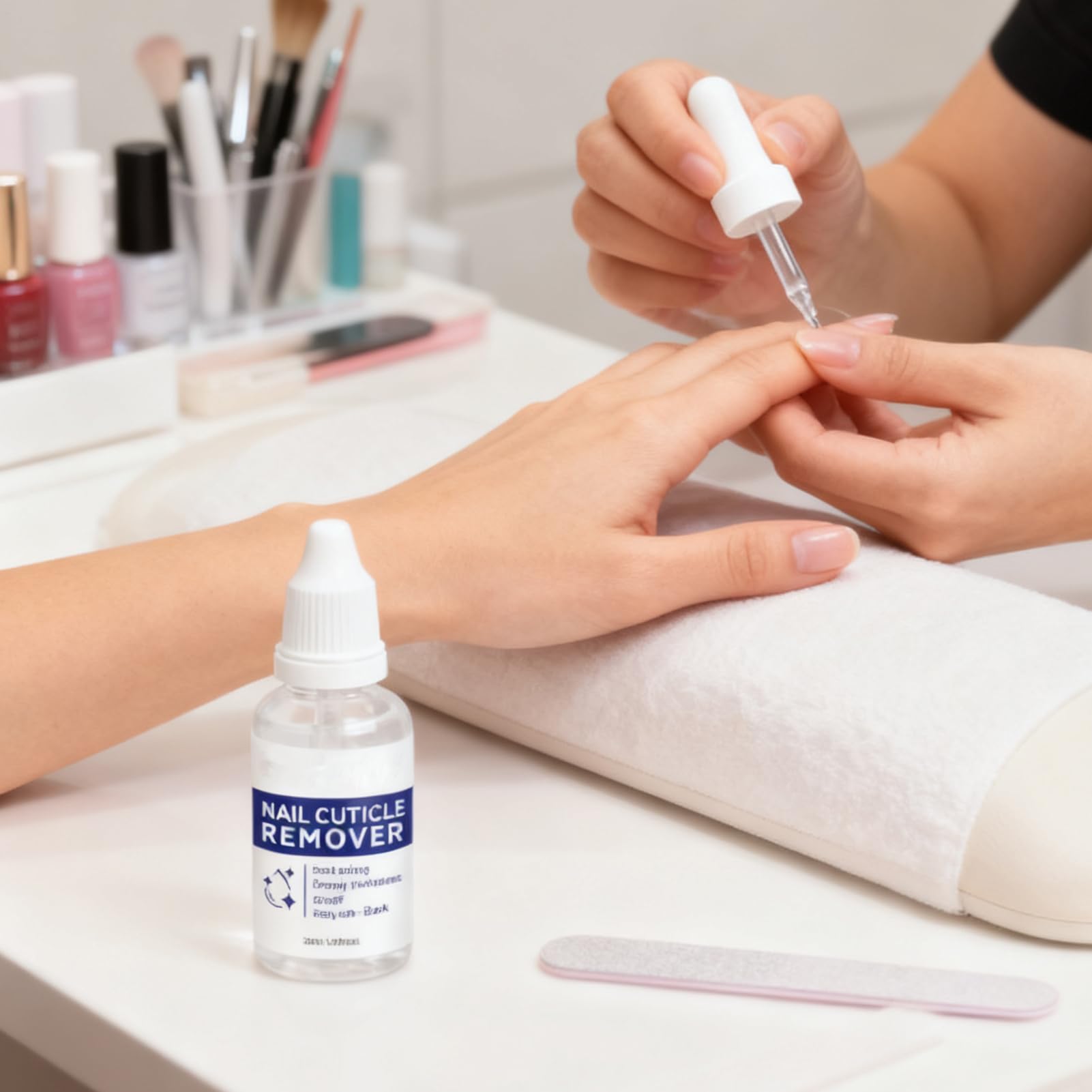 Środek do usuwania skórek, 30 ml płyn nawilżający z delikatną formułą, narzędzie do manicure do suchych rąk i stóp, funkcja kojąca, funkcja łatwego nakładania, narzędzie do pielęgnacji paznokci