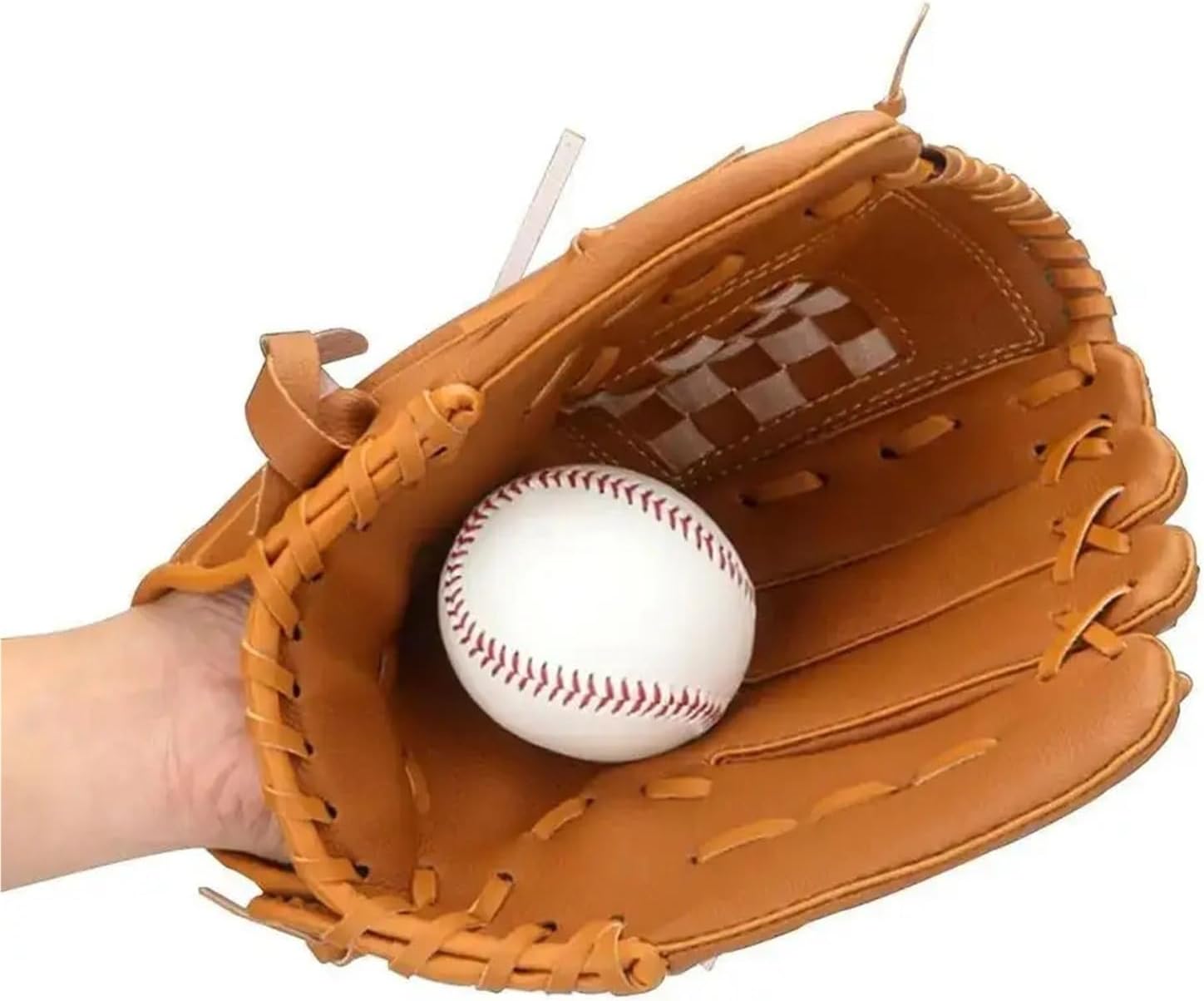 10.5 Inch PU Baseball & Softball Glove, Batting & Fielding Mitt for Training and Competitive Play