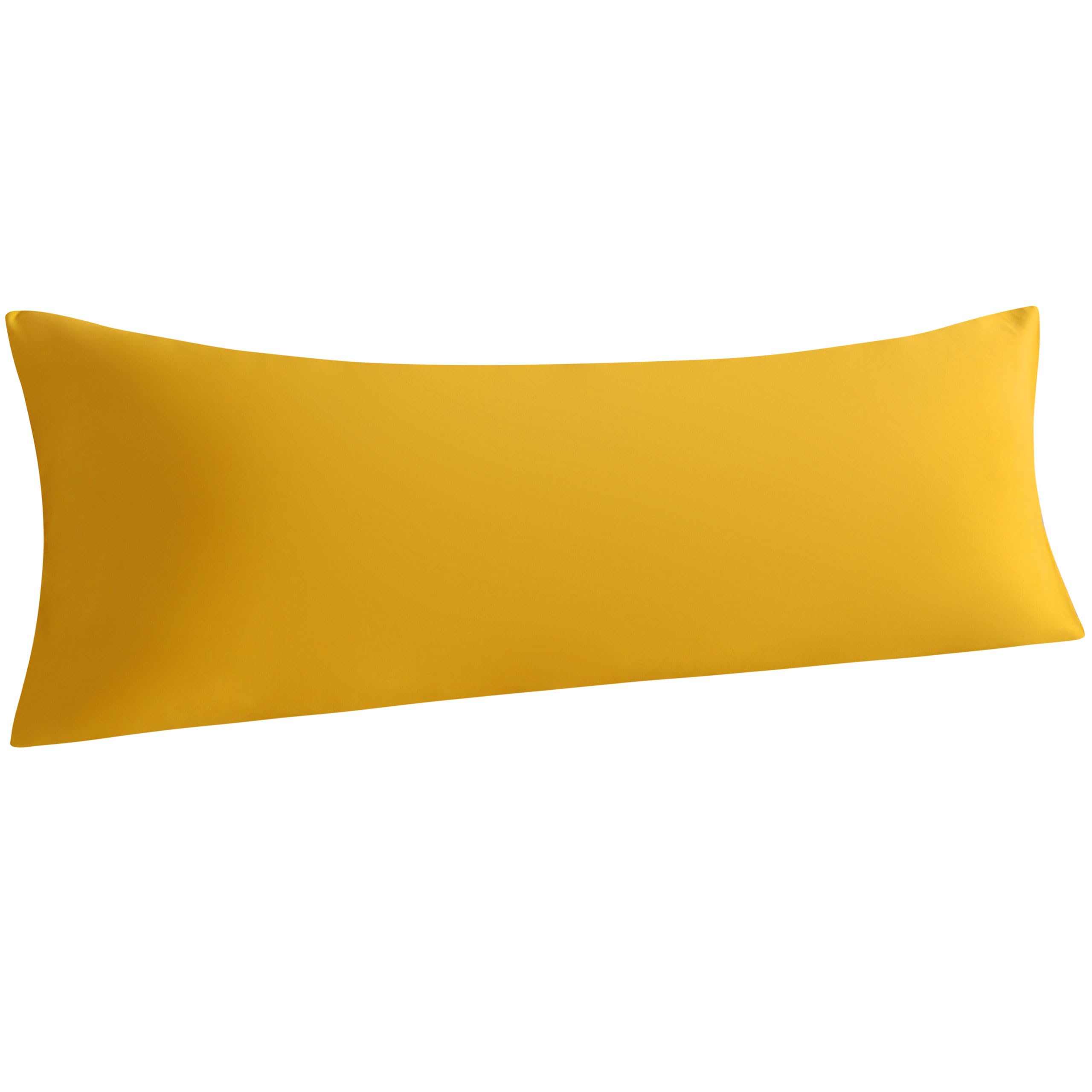 NTBAY Body Microfiber Pillowcase, 1 Pack, 20 x 54, Ginger Yellow | Soft Brushed Microfiber with Envelope Closure, Set of 1 Body 20 x 54 Inch Pillowcase, Pillow Inserts Not Included