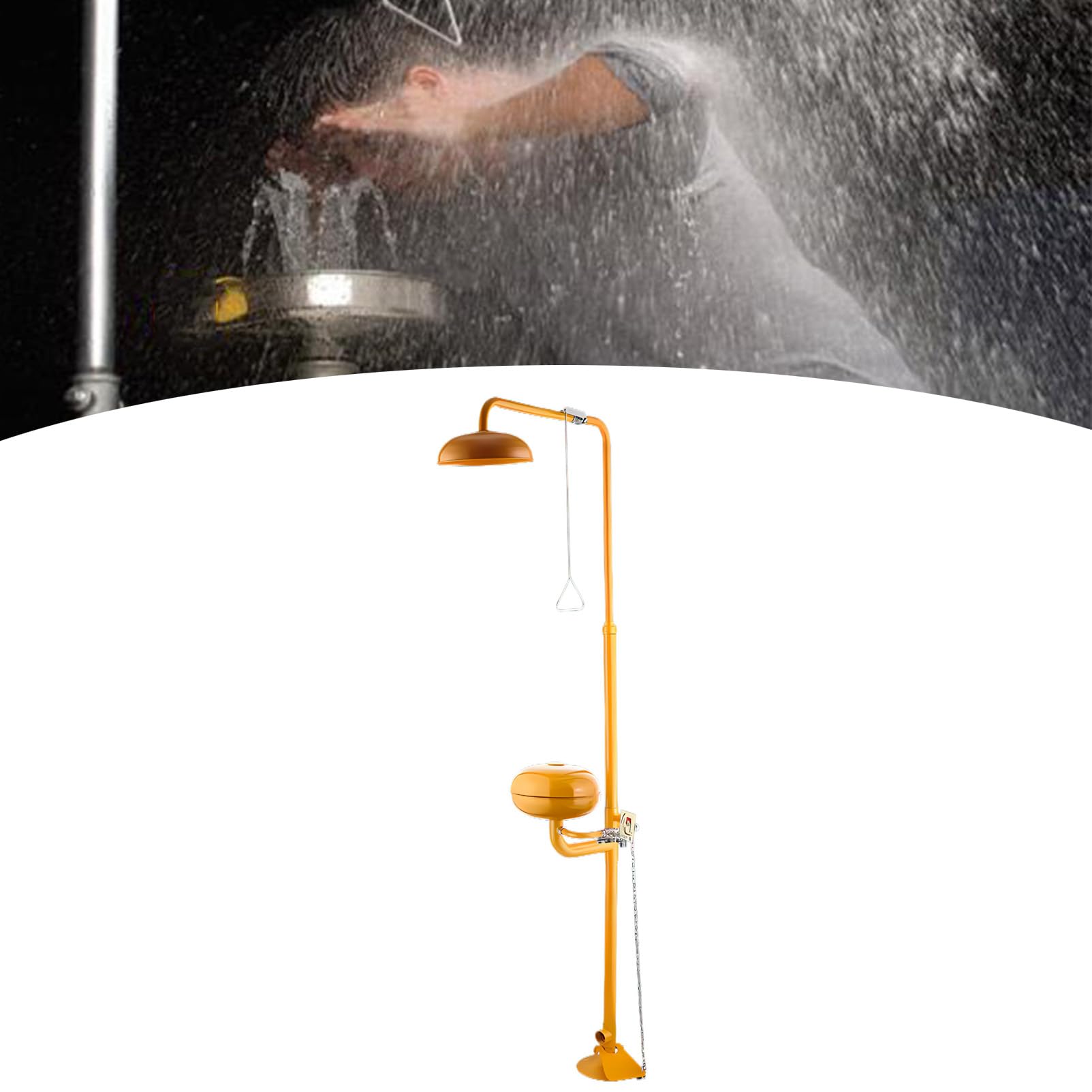 Notdusche, Duschkopf Im Freien Augendusche Augenspülstation Notfall Augenspülung, Augenspülstation Mit Gefrierschutz und Staubkappe für Fabrik-, Büro, Labor und Industrieanwendungen